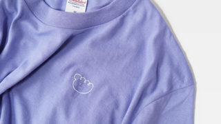 【 手刺繍 】ワンポイント Tシャツ ( ゆるキャラくん / ダスティブルー ) | ビッグシルエット