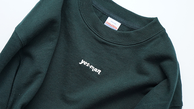 【 手刺繍 】 あなたもイエスマン!? ｜ ワンポイント スウェット